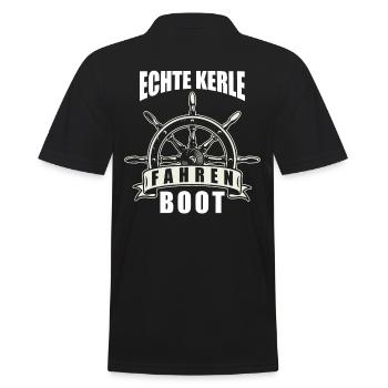 Boot Fahren - Männer Poloshirt - Schwarz - Hinten - Kai (181cm)