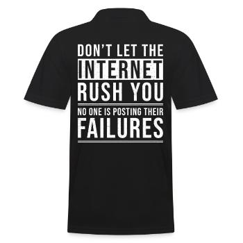 Inspiration Quote Internet - Men's Polo Shirt - black - Back - Kai (181cm)