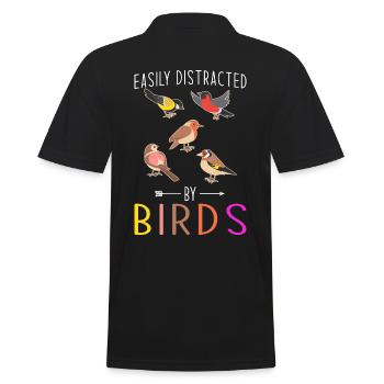 Vogel Vogelkundler Geschenk - Männer Poloshirt - Schwarz - Hinten - Kai (181cm)