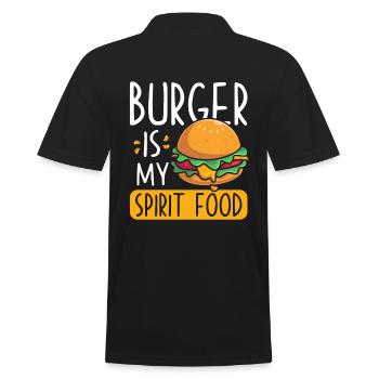 Burger Spruch lustig Burger Fan Geschenk - Männer Poloshirt - Schwarz - Hinten - Kai (181cm)