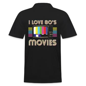 I love '80s movies - Men's Polo Shirt - black - Back - Kai (181cm)