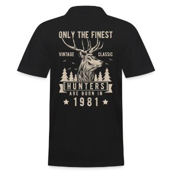 Jäger Gift born in 1981 - Men's Polo Shirt - black - Back - Kai (181cm)