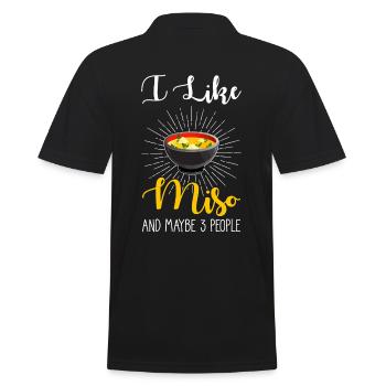 Miso Suppe - Männer Poloshirt - Schwarz - Hinten - Kai (181cm)