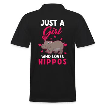 Nilpferde Nilpferd Just a girl Hippos - Männer Poloshirt - Schwarz - Hinten - Kai (181cm)