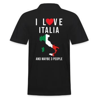 Ich liebe Italien italienische Flagge - Männer Poloshirt - Schwarz - Hinten - Kai (181cm)