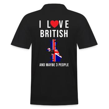 England Ich liebe Britanien - Männer Poloshirt - Schwarz - Hinten - Kai (181cm)