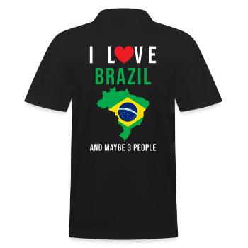 Brésil j'aime le Brésil - Polo Homme - noir - Dos - Kai (181cm)