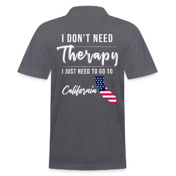 Kalifornien Urlaub Spruch - Männer Poloshirt - Anthrazit - Hinten - Nico (186cm)