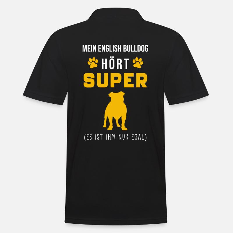 Englische Bulldogge Spruch - Männer Poloshirt - Schwarz
