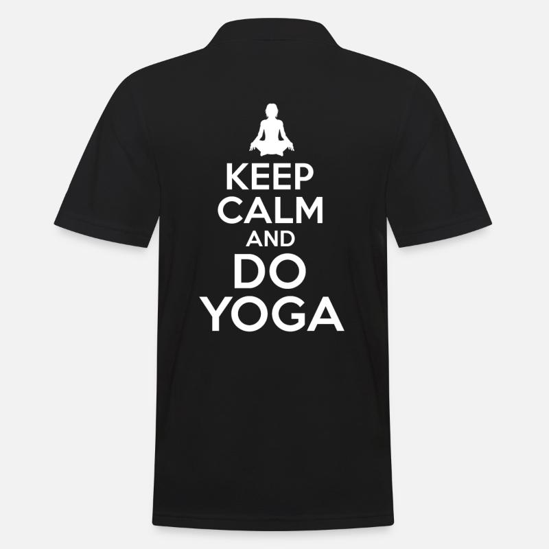 Keep Calm Yoga - Männer Poloshirt - Schwarz