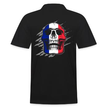 Drapeau de la France Skull - Polo Homme - noir - Dos - Kai (181cm)