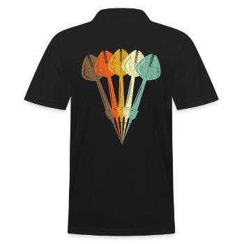 Dart Retro Style - Men's Polo Shirt - black - Back - Kai (181cm)