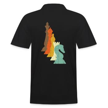 Chess Pieces Chess Gift - Men's Polo Shirt - black - Back - Kai (181cm)