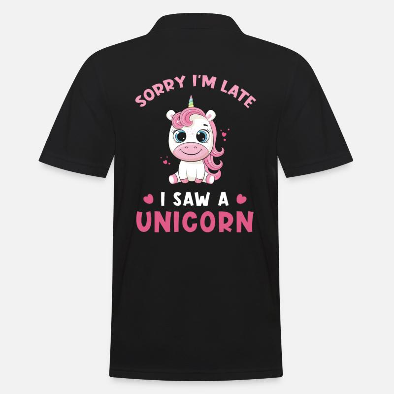 Einhorn - Männer Poloshirt - Schwarz