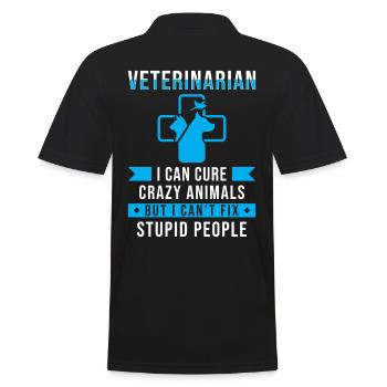 Tierarzt Geschenk Spruch lustig - Männer Poloshirt - Schwarz - Hinten - Kai (181cm)