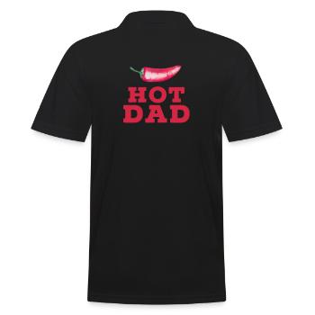 Hot Dad Chilli Spruch für Väter - Männer Poloshirt - Schwarz - Hinten - Kai (181cm)
