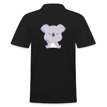 Koala Mittelfinger - Männer Poloshirt - Schwarz - Hinten - Kai (181cm)