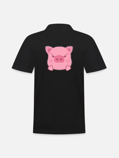 Pig middle finger - Men's Polo Shirt - black