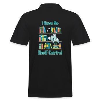 I have no Shelf Control - Men's Polo Shirt - black - Back - Kai (181cm)