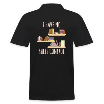 I have no Shelf Control - Männer Poloshirt - Schwarz - Hinten - Kai (181cm)