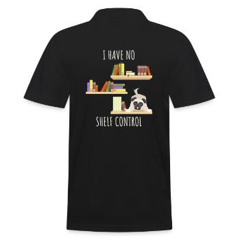 I have no Shelf Control - Men's Polo Shirt - black - Back - Kai (181cm)