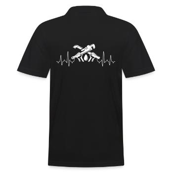 plumber - Men's Polo Shirt - black - Back - Kai (181cm)