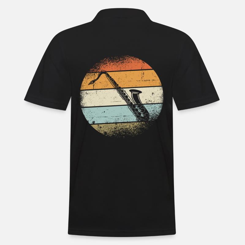 Saxophone - Männer Poloshirt - Schwarz