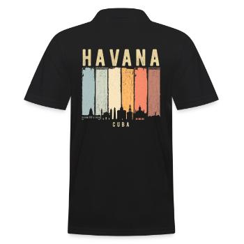 Havana Cuba skyline - Men's Polo Shirt - black - Back - Kai (181cm)