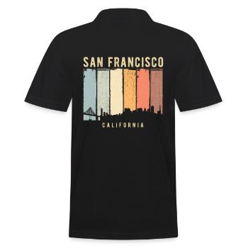 San Francisco Skyline - Men's Polo Shirt - black - Back - Kai (181cm)
