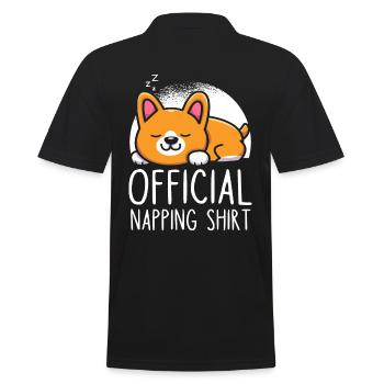 Official sleep shirt dog - Men's Polo Shirt - black - Back - Kai (181cm)