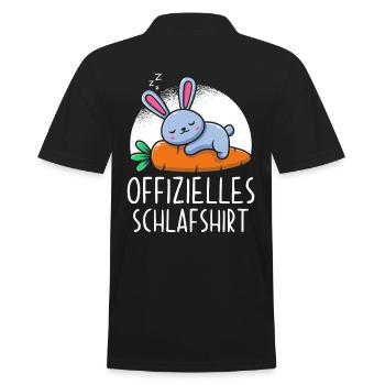Offizielles Schlafshirt Hase - Männer Poloshirt - Schwarz - Hinten - Kai (181cm)