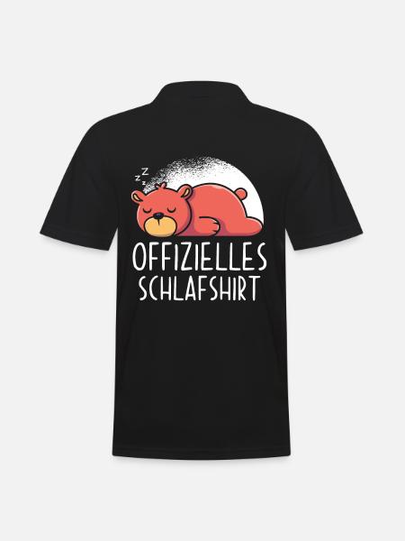 Offizielles Schlafshirt Bär - Männer Poloshirt - Schwarz
