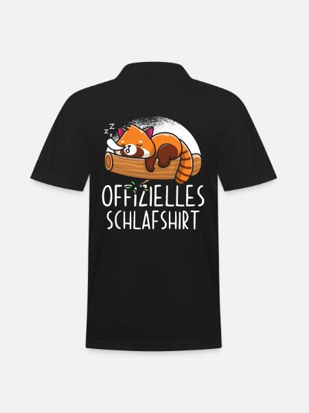 Offizielles Schlafshirt Roter Panda - Männer Poloshirt - Schwarz