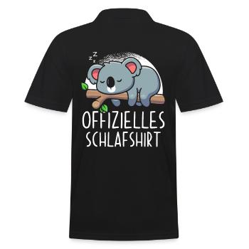 Offizielles Schlafshirt Koala - Männer Poloshirt - Schwarz - Hinten - Kai (181cm)