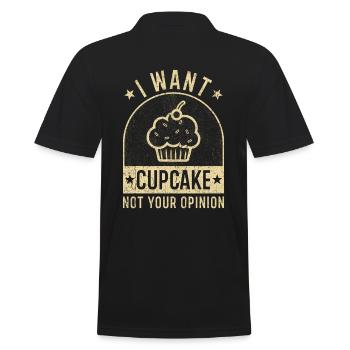 Cupcake baking gift funny - Men's Polo Shirt - black - Back - Kai (181cm)