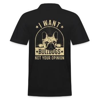 Bulldog Buldogge Bulldogs saying funny - Men's Polo Shirt - black - Back - Kai (181cm)
