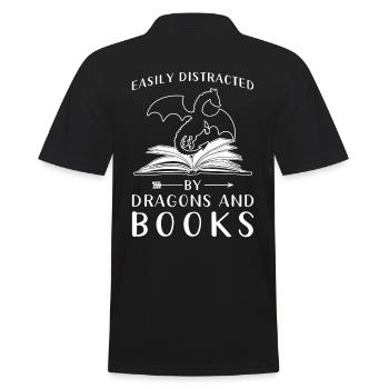 Lesen Bücher Spruch - Männer Poloshirt - Schwarz - Hinten - Kai (181cm)