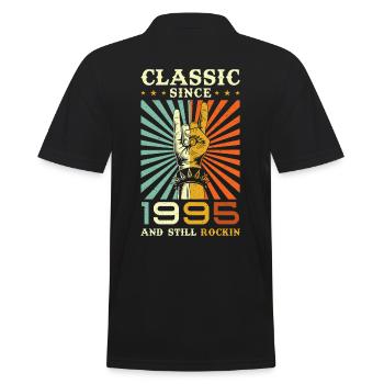 Birthday 1995 Classical music since 1995 - Men's Polo Shirt - black - Back - Kai (181cm)