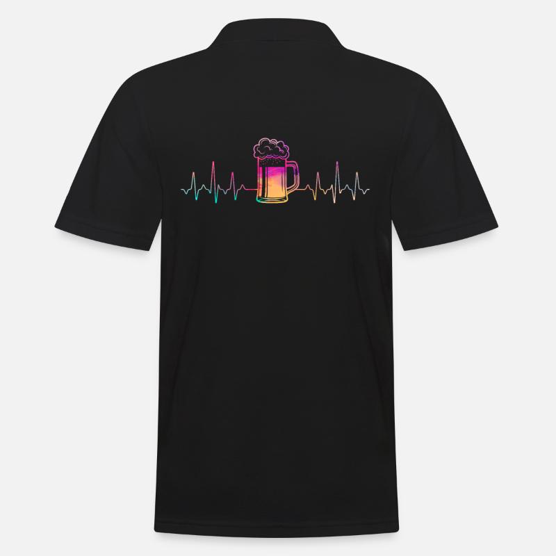 Bier Herzschlag - Männer Poloshirt - Schwarz