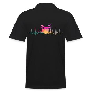 Drummer Heartbeat - Men's Polo Shirt - black - Back - Kai (181cm)