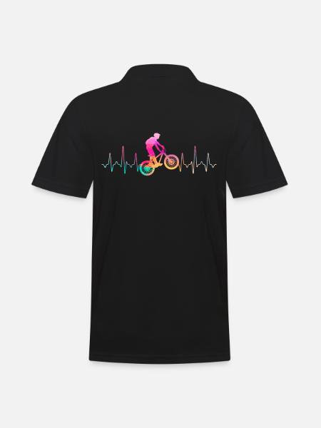 MTB Heartbeat - Men's Polo Shirt - black