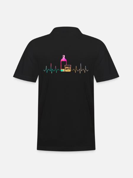 Whisky Heartbeat - Men's Polo Shirt - black