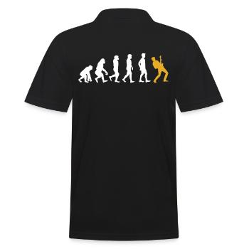 Gitarrist Geschenk Evolution Gitarre - Männer Poloshirt - Schwarz - Hinten - Kai (181cm)
