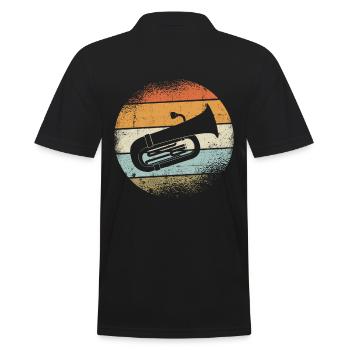 Tuba - Männer Poloshirt - Schwarz - Hinten - Kai (181cm)