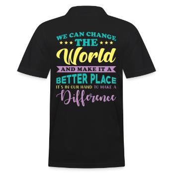 Beautiful saying better world - Men's Polo Shirt - black - Back - Kai (181cm)