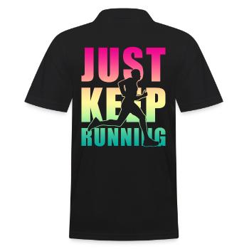 Joggen Jogger Geschenk - Männer Poloshirt - Schwarz - Hinten - Kai (181cm)