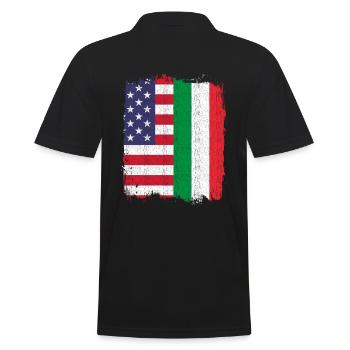 Italie Amérique Drapeau - Polo Homme - noir - Dos - Kai (181cm)
