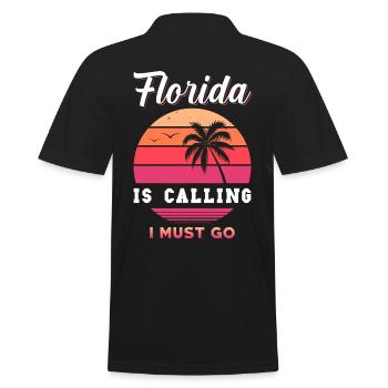 Florida - Männer Poloshirt - Schwarz - Hinten - Kai (181cm)