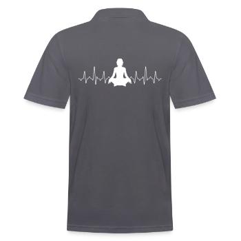 Yoga Hearbeat Yoga - Männer Poloshirt - Anthrazit - Hinten - Nico (186cm)