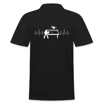 Table Tennis Heartbeat - Männer Poloshirt - Schwarz - Hinten - Kai (181cm)